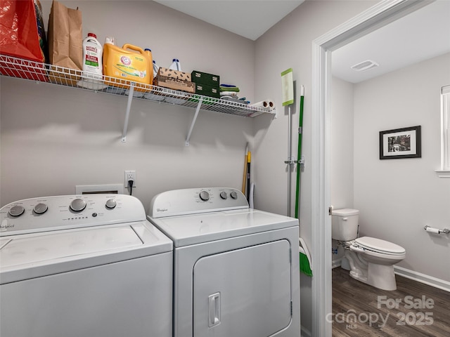 32 Benedict Ln, Weaverville, NC 28787 - washroom with separate washer and dryer, wood finished floors, and baseboards