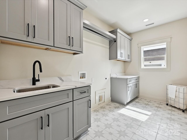 1172 Springlake Rd, York, SC 29745 - laundry room featuring light floors, cabinet space, washer hookup, and electric dryer hookup