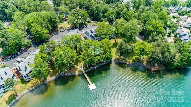 302 NW Dr, Davidson, NC 28036 - aerial view of property's location featuring a large body of water and a tree filled landscape