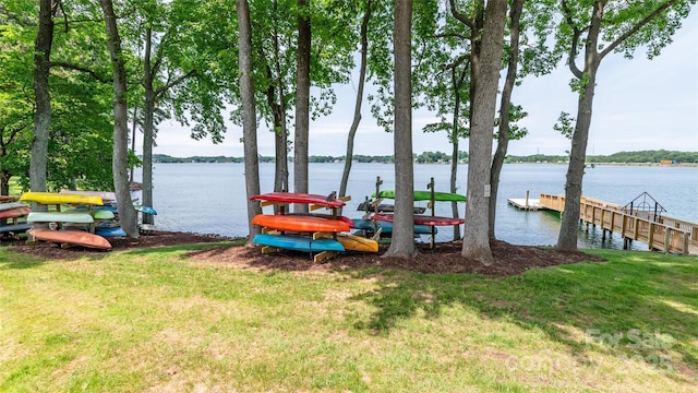 302 NW Dr, Davidson, NC 28036 - dock featuring a water view and a yard