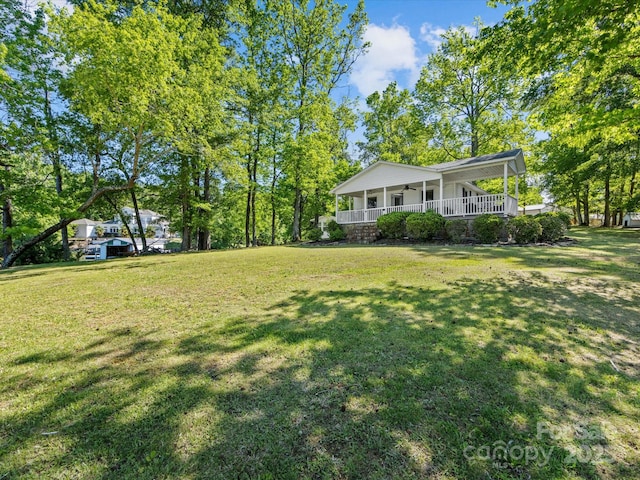 17835 Terryglass Ln, Charlotte, NC 28278 - view of green lawn featuring covered porch
