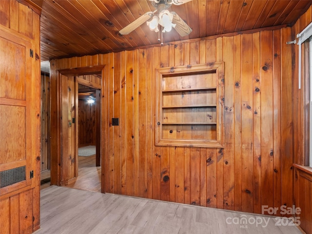 49 Caring Place Loop, Clyde, NC 28721 - spare room featuring wooden walls, ceiling fan, wood ceiling, and wood finished floors