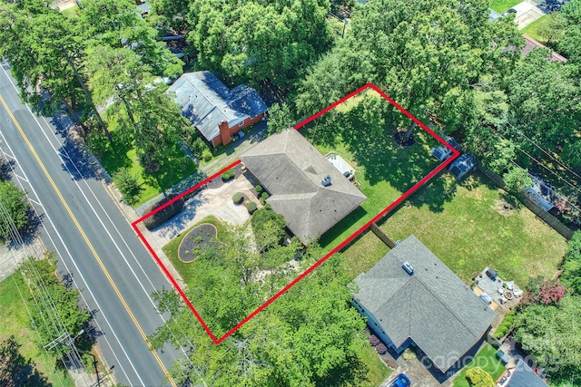 532 Scaleybark Rd, Charlotte, NC 28209 - aerial view of property and surrounding area featuring property boundaries highlighted