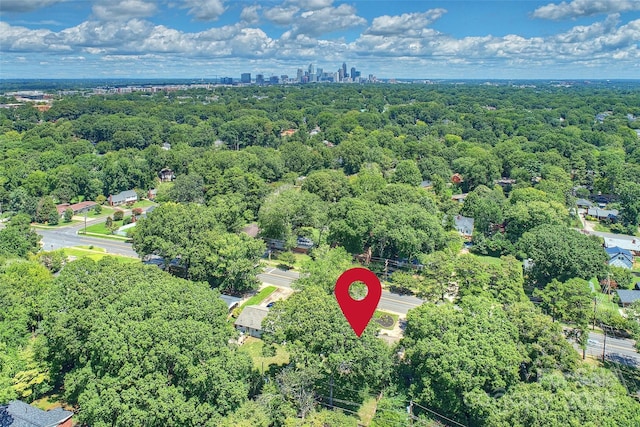 532 Scaleybark Rd, Charlotte, NC 28209 - aerial overview of property's location featuring a heavily wooded area