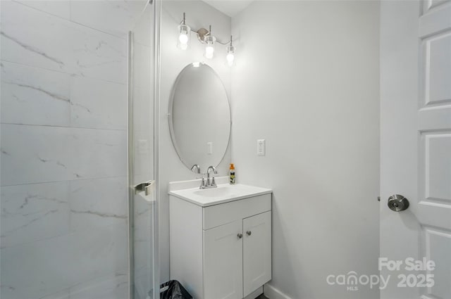 13821 David St, Huntersville, NC 28078 - bathroom with vanity and a shower