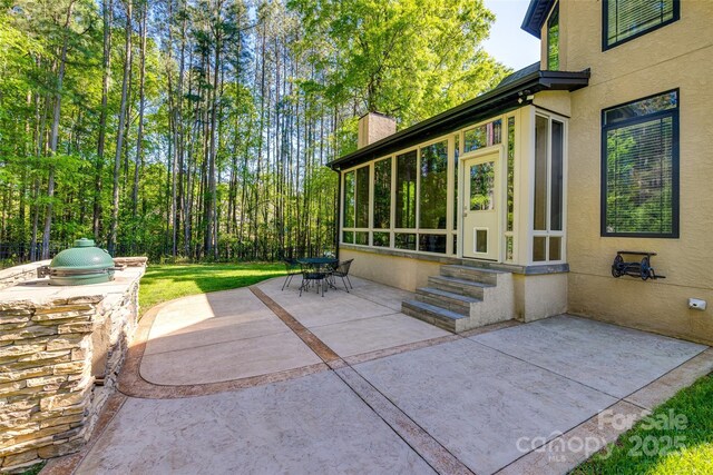 546 Little Cove Ln, Lake Wylie, SC 29710 - view of patio / terrace featuring entry steps, area for grilling, and a sunroom