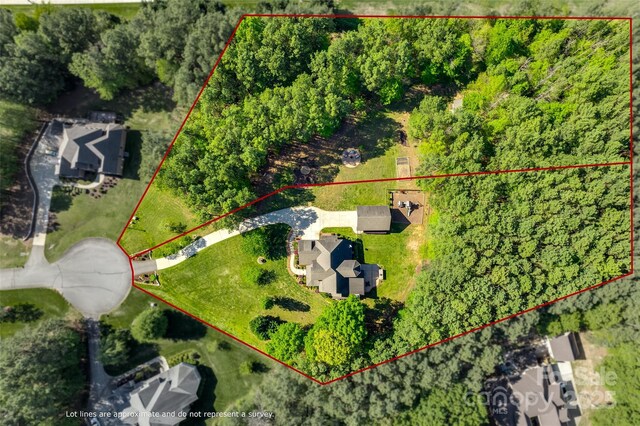 546 Little Cove Ln, Lake Wylie, SC 29710 - aerial view of property's location with property parcel outlined