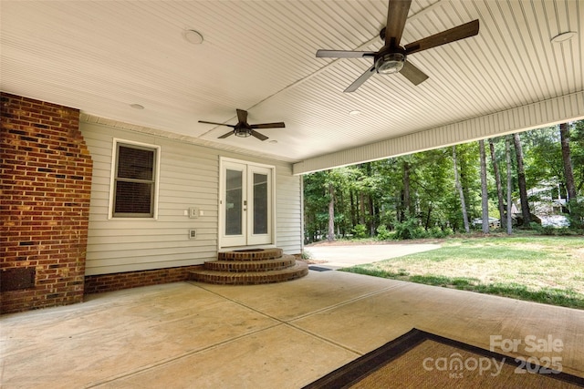 2434 Olewoods Ct, Rock Hill, SC 29732 - view of patio / terrace featuring ceiling fan and french doors
