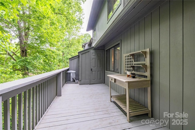 206 Independence Trl, Morganton, NC 28655 - wooden deck featuring central air condition unit