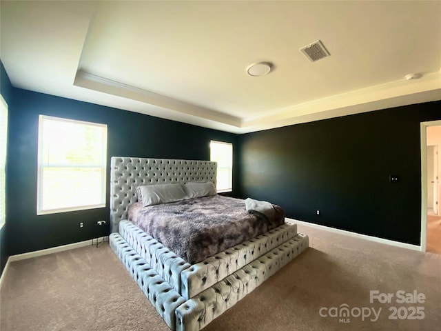 7024 Wheyfield Dr, Charlotte, NC 28215 - bedroom featuring a raised ceiling, carpet, and baseboards