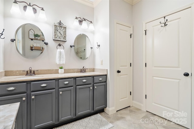 51 Cherry Ridge Ln, Weaverville, NC 28787 - full bathroom featuring ornamental molding, double vanity, and baseboards