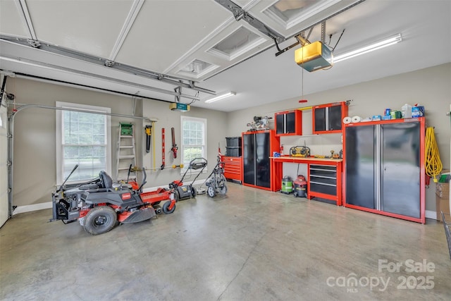 604 Gwendolyn Ct, Granite Falls, NC 28630 - garage with a garage door opener and freestanding refrigerator