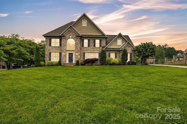 604 Gwendolyn Ct, Granite Falls, NC 28630 - view of front of property featuring a yard and stucco siding
