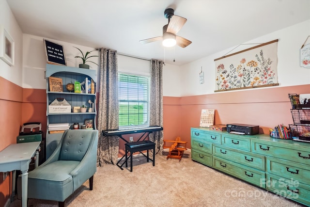 2843 Startown Rd, Lincolnton, NC 28092 - office area featuring carpet and a ceiling fan