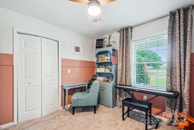 2843 Startown Rd, Lincolnton, NC 28092 - office area with carpet and a ceiling fan