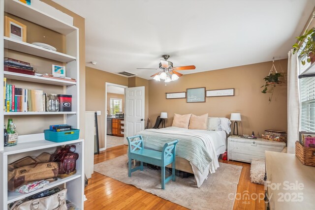 2843 Startown Rd, Lincolnton, NC 28092 - bedroom featuring wood finished floors and a ceiling fan