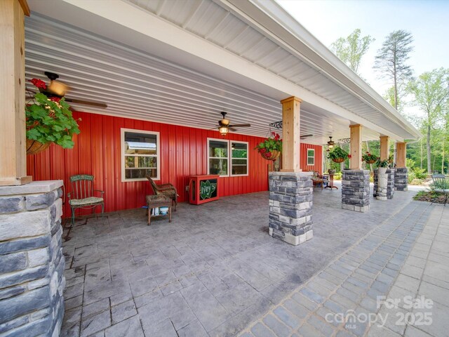 574 Crescent Rd, Rockwell, NC 28138 - view of patio featuring a ceiling fan