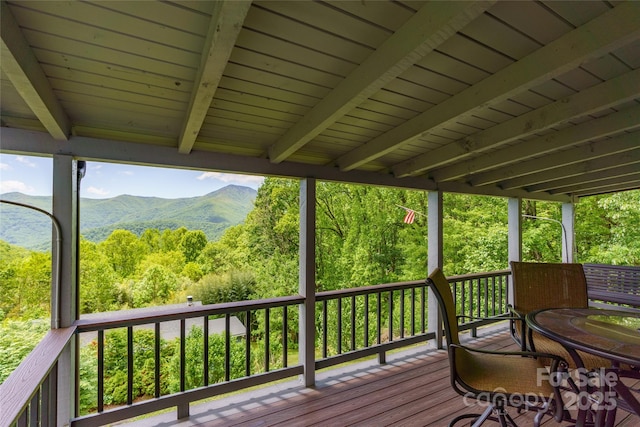 90 Eagles Nest Ln, Maggie Valley, NC 28751 - deck featuring a mountain view and a forest view