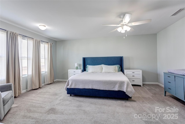 1077 River Haven Ave SW, Concord, NC 28025 - bedroom featuring light carpet, baseboards, and ceiling fan
