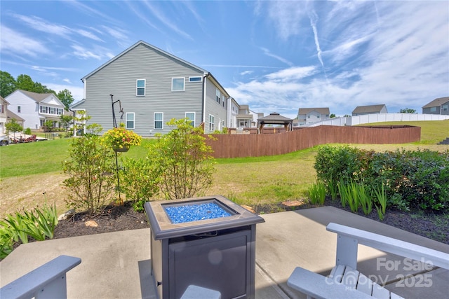 1077 River Haven Ave SW, Concord, NC 28025 - view of patio / terrace featuring a residential view and an outdoor fire pit