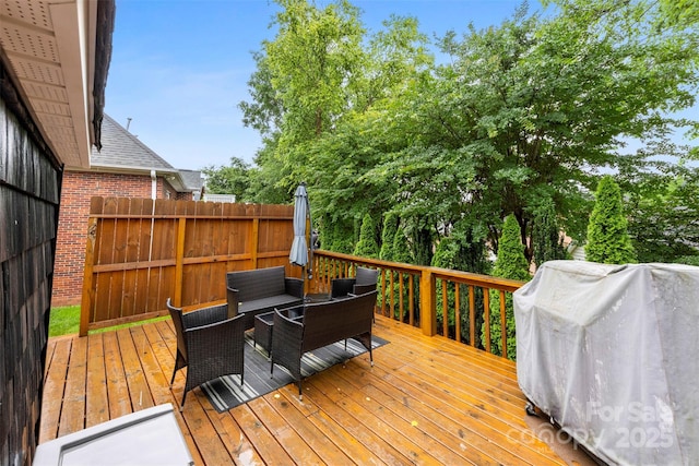 2563 Firethorn Ct, Gastonia, NC 28056 - deck featuring grilling area and an outdoor living space