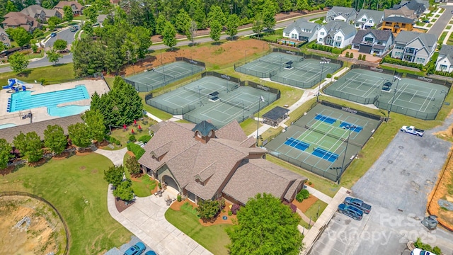 10016 St Kitts Landing Ln, Charlotte, NC 28278 - aerial perspective of suburban area with a pool area