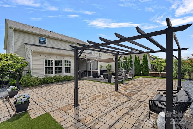 7331 Millstone Cir SW, Concord, NC 28025 - view of patio featuring a pergola and an outdoor hangout area