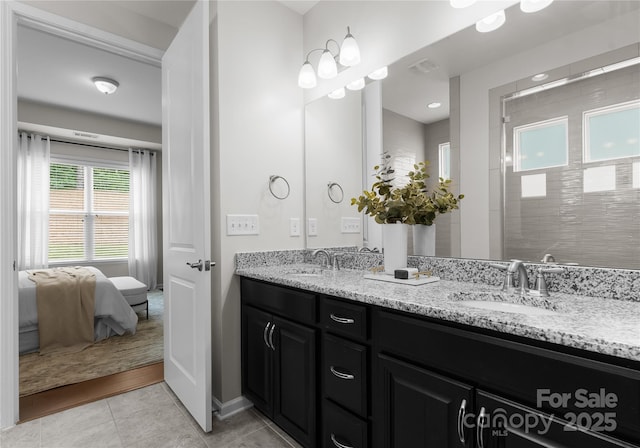 2236 Prairie Rd, Concord, NC 28027 - bathroom with double vanity, tile patterned flooring, ensuite bathroom, and baseboards
