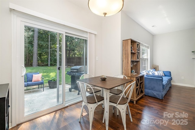 16121 Wrights Ferry Rd, Charlotte, NC 28278 - dining space with plenty of natural light, hardwood / wood-style flooring, and baseboards