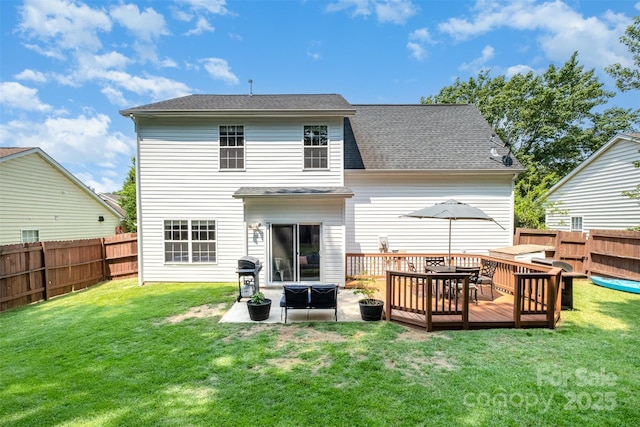16121 Wrights Ferry Rd, Charlotte, NC 28278 - back of property featuring a deck and roof with shingles