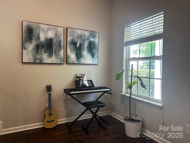 16121 Wrights Ferry Rd, Charlotte, NC 28278 - miscellaneous room with dark wood-style flooring and baseboards