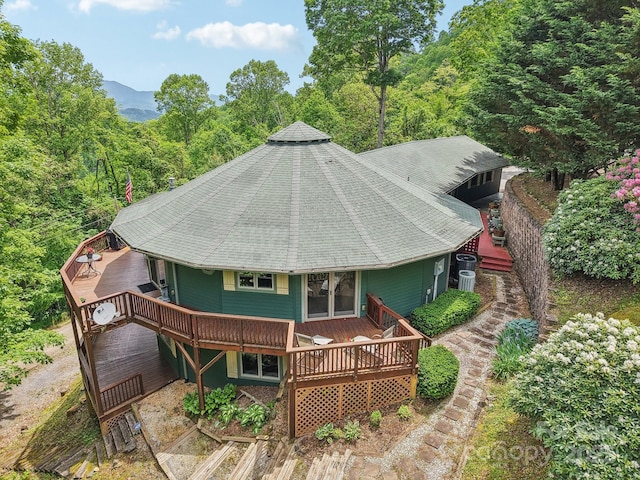 274 Slippery Rock Rd, Waynesville, NC 28785 - back of property with a deck and roof with shingles
