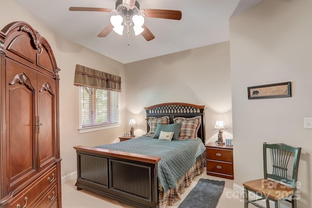 274 Slippery Rock Rd, Waynesville, NC 28785 - bedroom with light carpet, baseboards, and ceiling fan