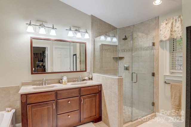 274 Slippery Rock Rd, Waynesville, NC 28785 - bathroom with a shower stall, double vanity, and a bathtub