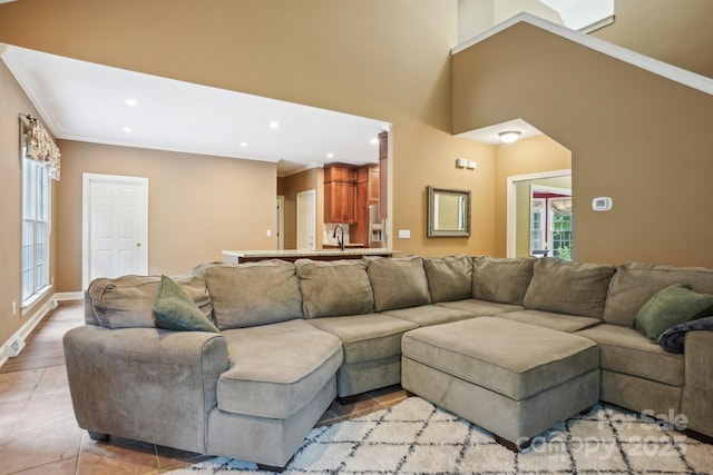 134 Lake Spring Loop, Mooresville, NC 28117 - living area with recessed lighting, ornamental molding, and baseboards