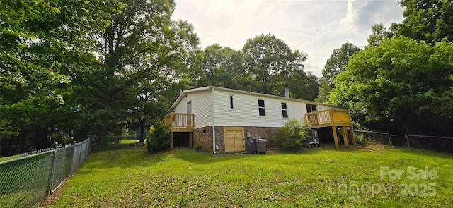 6140 Barclay Ln, Clover, SC 29710 - rear view of house featuring view of scattered trees, a deck, and brick siding