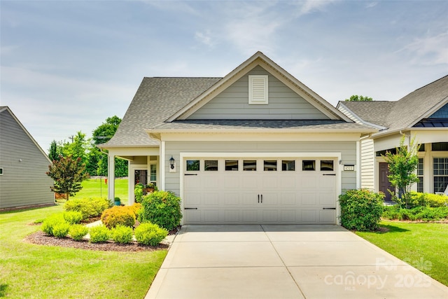 4511 Middlebury Ln, Fort Mill, SC 29715 - view of front of home with a front yard, driveway, a shingled roof, and an attached garage