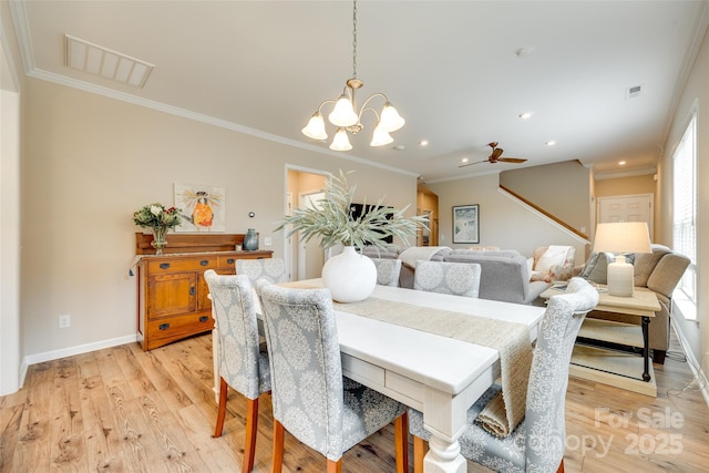 4511 Middlebury Ln, Fort Mill, SC 29715 - dining room featuring a chandelier, ornamental molding, healthy amount of natural light, baseboards, and recessed lighting