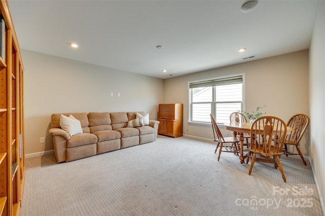 4511 Middlebury Ln, Fort Mill, SC 29715 - living room featuring light carpet, baseboards, and recessed lighting