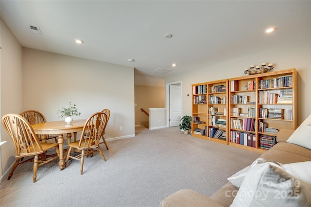 4511 Middlebury Ln, Fort Mill, SC 29715 - dining room featuring baseboards, recessed lighting, and light colored carpet