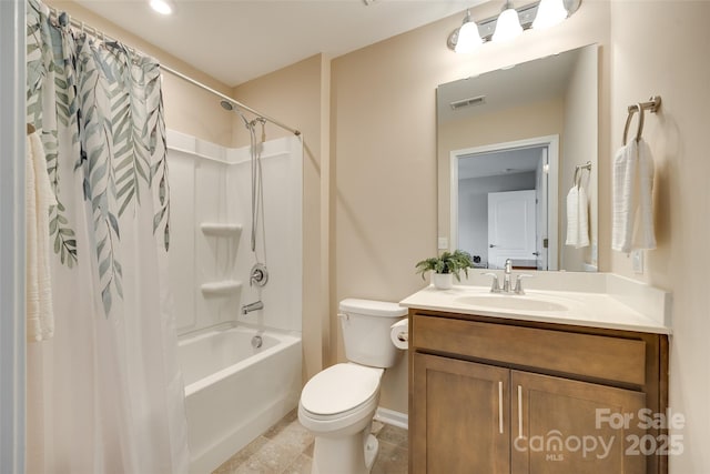 4511 Middlebury Ln, Fort Mill, SC 29715 - bathroom with shower / tub combo with curtain, vanity, toilet, and baseboards