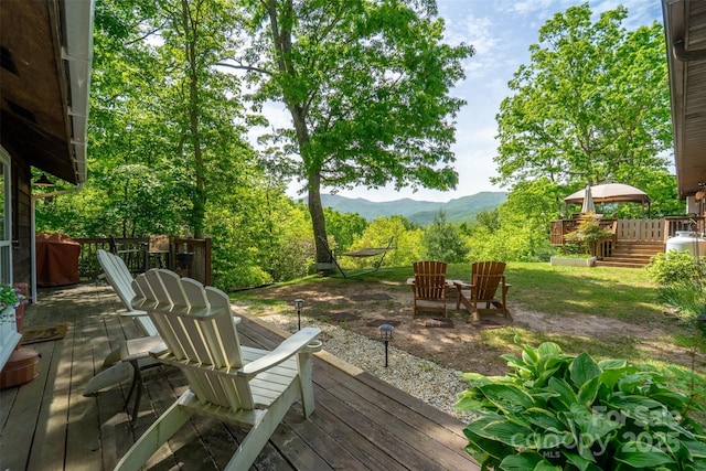 354 Ivy Ridge Cir, Sylva, NC 29779 - wooden deck with a mountain view