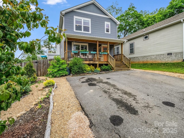 725 Center St, Asheville, NC 28803 - view of front facade with a porch and driveway