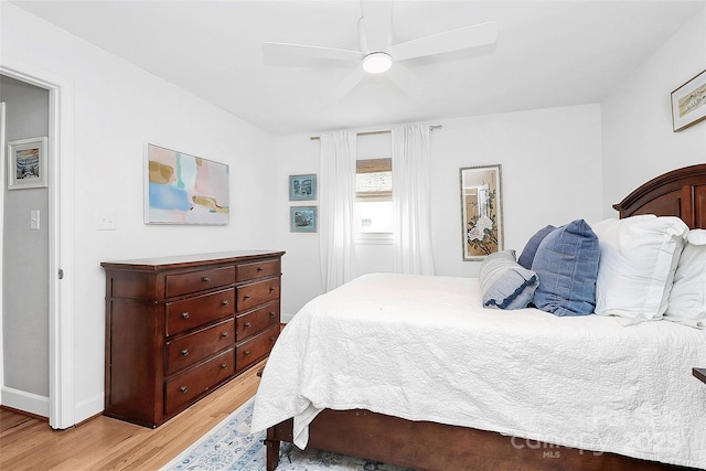 5929 Brookhaven Rd, Charlotte, NC 28210 - bedroom featuring light wood-style flooring, baseboards, and ceiling fan