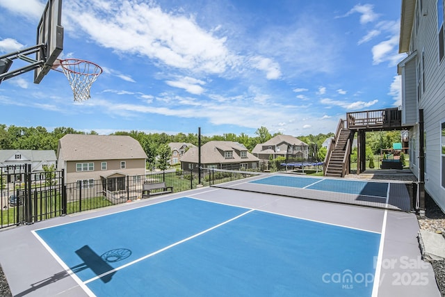 424 Cassia Ct, Fort Mill, SC 29708 - view of sport court featuring a residential view, stairs, and community basketball court