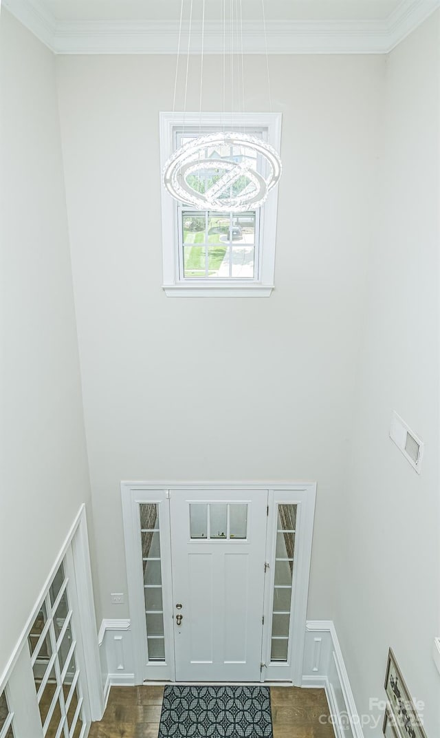 424 Cassia Ct, Fort Mill, SC 29708 - entrance foyer featuring crown molding and a towering ceiling