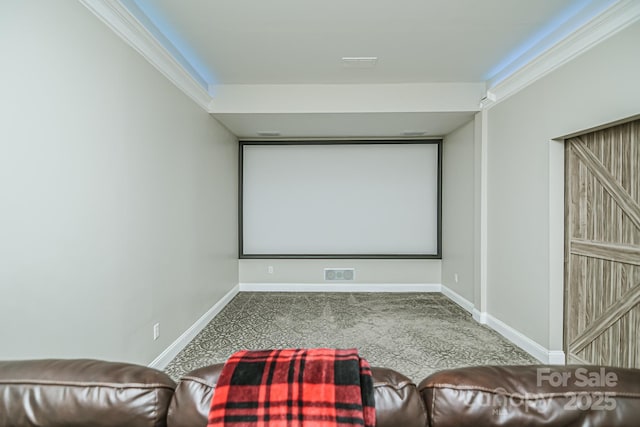 424 Cassia Ct, Fort Mill, SC 29708 - carpeted cinema with baseboards and ornamental molding