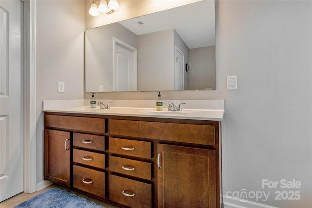 1017 Quail Run Ct, Indian Land, SC 29707 - bathroom with double vanity, baseboards, and tile patterned flooring