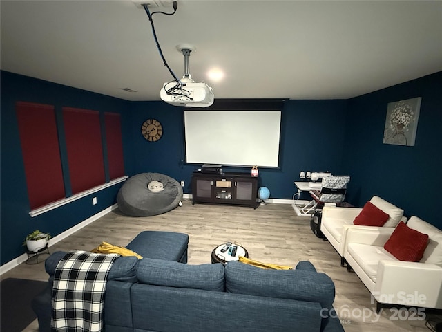 1017 Quail Run Ct, Indian Land, SC 29707 - home theater room featuring baseboards and wood finished floors