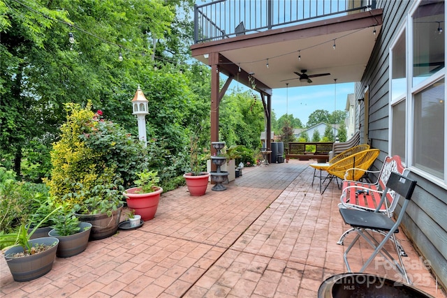 1017 Quail Run Ct, Indian Land, SC 29707 - view of patio / terrace with ceiling fan and a balcony